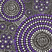 Aboriginal Artwork by Roseanne Nangala Stirling, Patterns of the Landscape around Yuendumu, 30x30cm