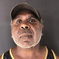 Aboriginal Artwork by Samuel Jampijinpa Collins, Ngapa Jukurrpa (Water Dreaming) - Puyurru, 30x30cm